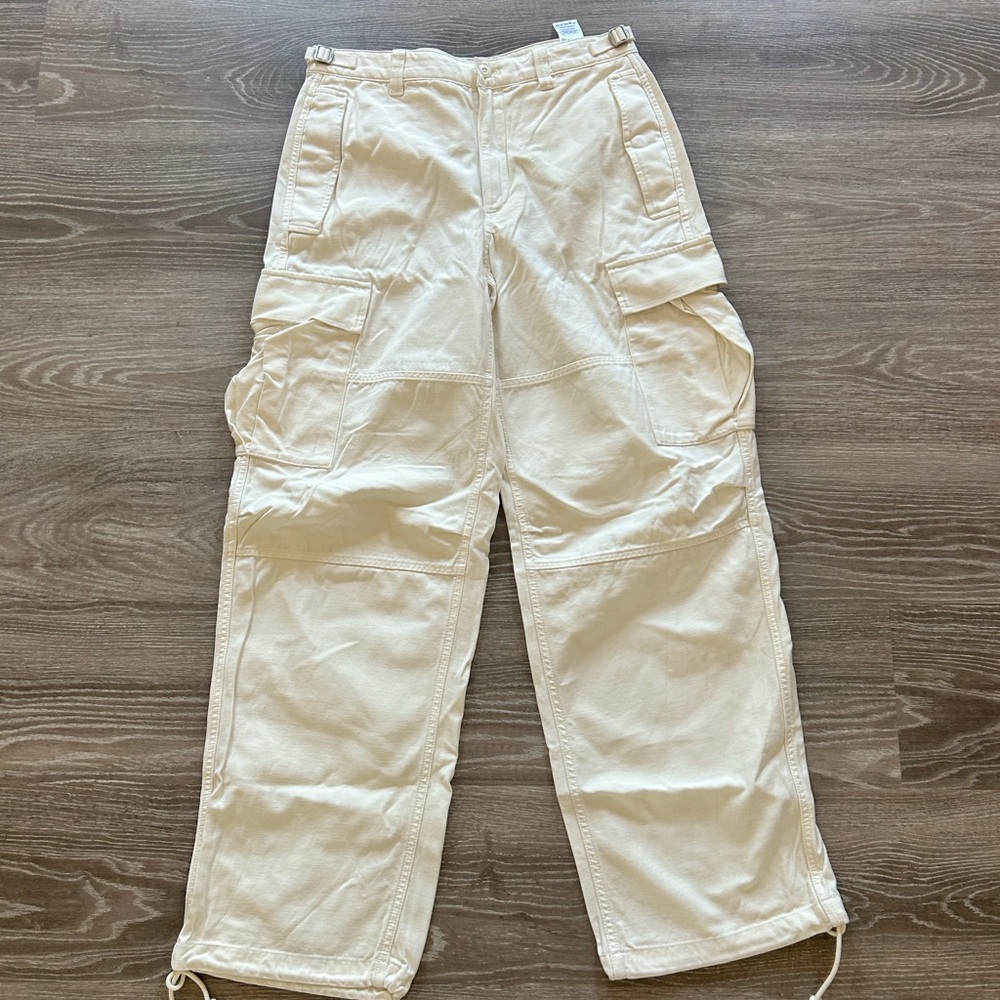 TNA Women's Cream Straight-Leg Cargo Pants